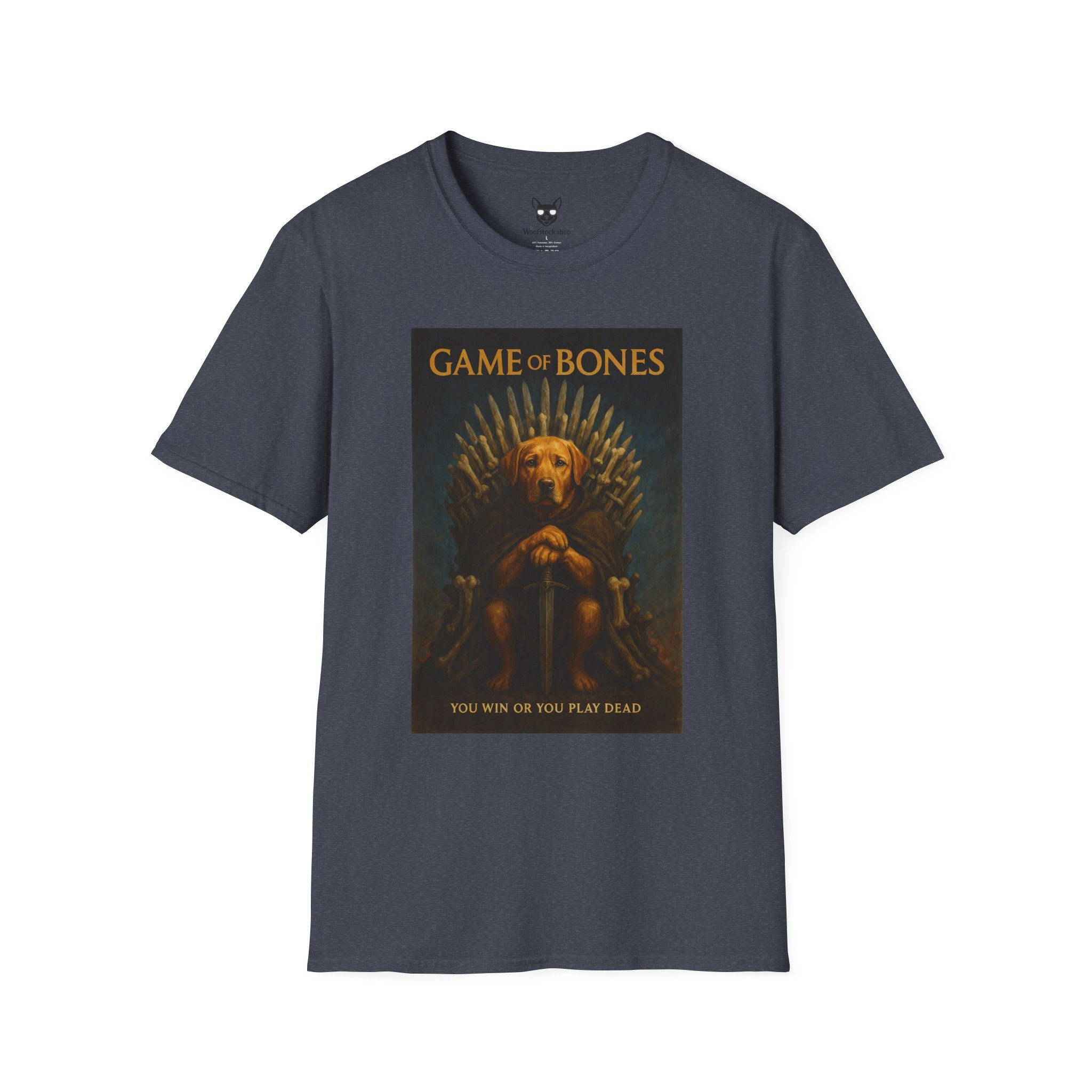 Game of Thrones TV Poster Dog Parody Unisex Softstyle T-Shirt -- Funny Dog Tee for TV and Dog Lovers